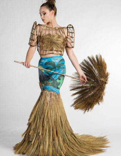 Filipinana Soft Reed Broom Gown at Wearable Art Mandurah 2021